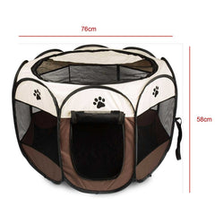 Parc enclos chien pour petits animaux Pop-Up Beige 76x58cm