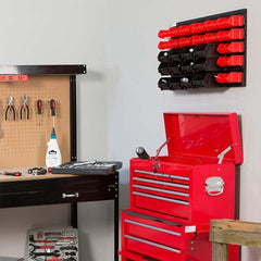 Panneau mural avec 30 casiers à outils pour atelier ou garage