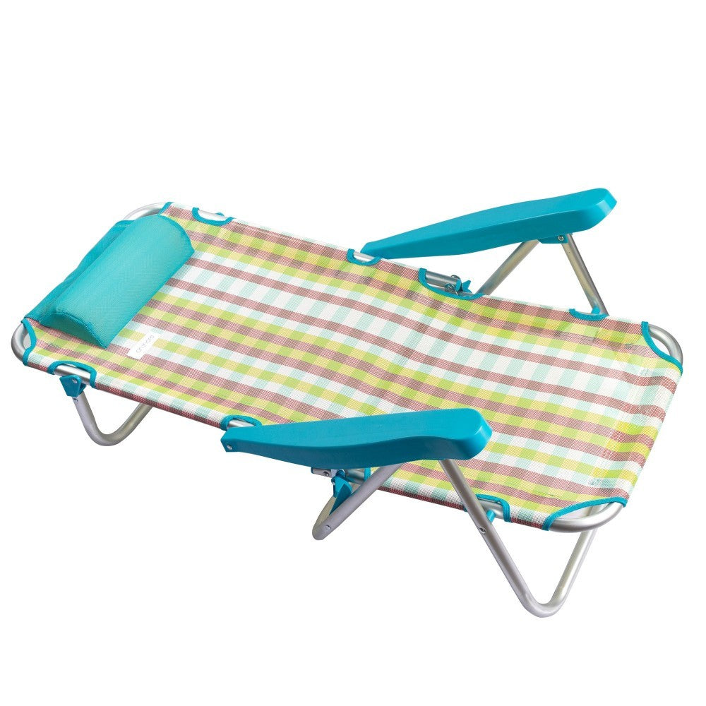 545126 ONSHORE Transat pliante et inclinable en tissu à carreaux