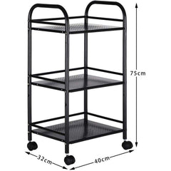 Desserte 3 niveaux multifonction pour objets 4 roues 40 x 35 x 75 cm