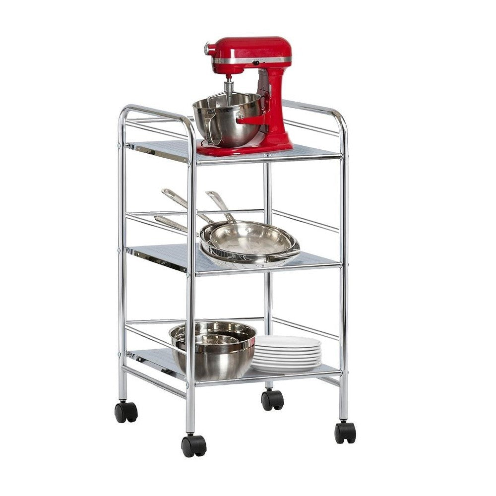 Desserte 3 niveaux multifonction pour objets 4 roues 40 x 35 x 75 cm