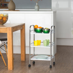 Desserte 3 niveaux multifonction pour objets 4 roues 40 x 35 x 75 cm