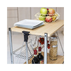 Desserte de cuisine pliable en bois OAK 40x67.5x70h cm 4 roues