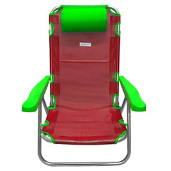 427668 ONSHORE chaise de plage inclinable en aluminium et textile en 4 couleurs