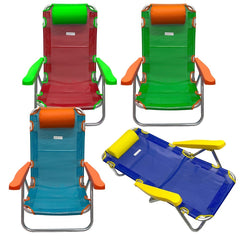 427668 ONSHORE chaise de plage inclinable en aluminium et textile en 4 couleurs