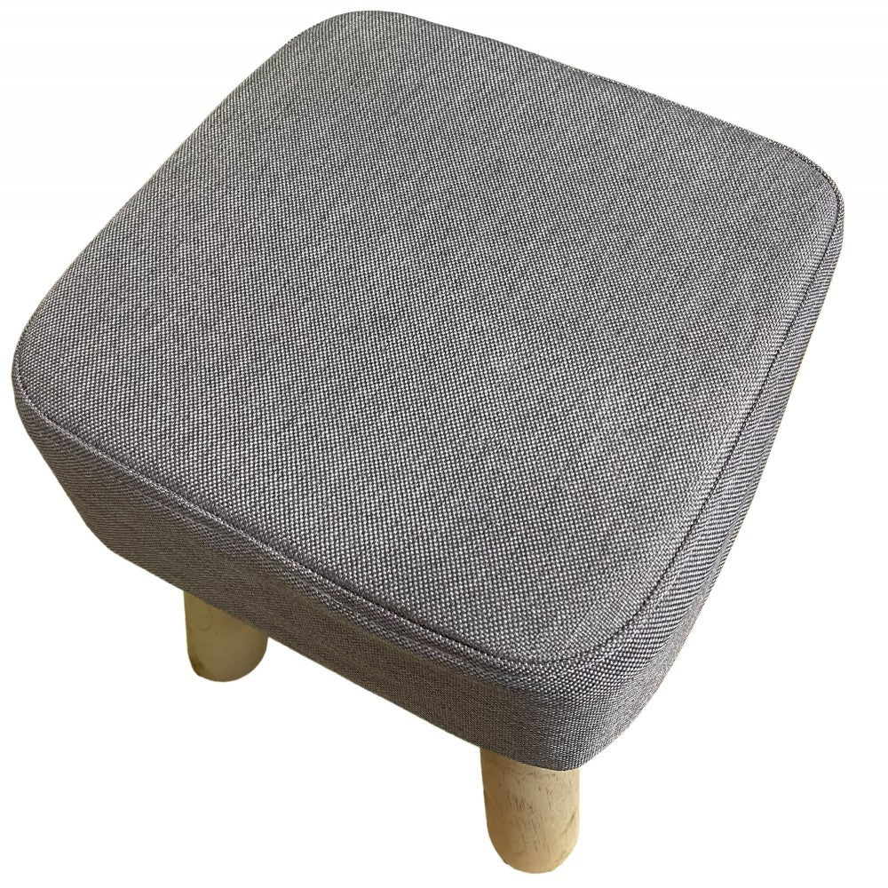 225038 Tabouret carré repose-pieds rembourré en bois de pin 27X27x30cm