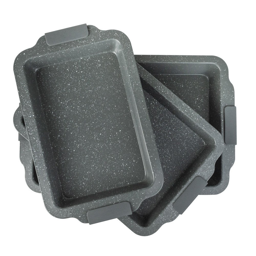 140019 Set 3 plateaux rectangulaire en pierre GRIS DGBAVARIA poignée en silicone
