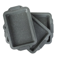 140019 Set 3 plateaux rectangulaire en pierre GRIS DGBAVARIA poignée en silicone