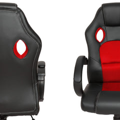 Chaise de bureau Gaming Racer en éco-cuir 4 roues pivotantes et directionnelles
