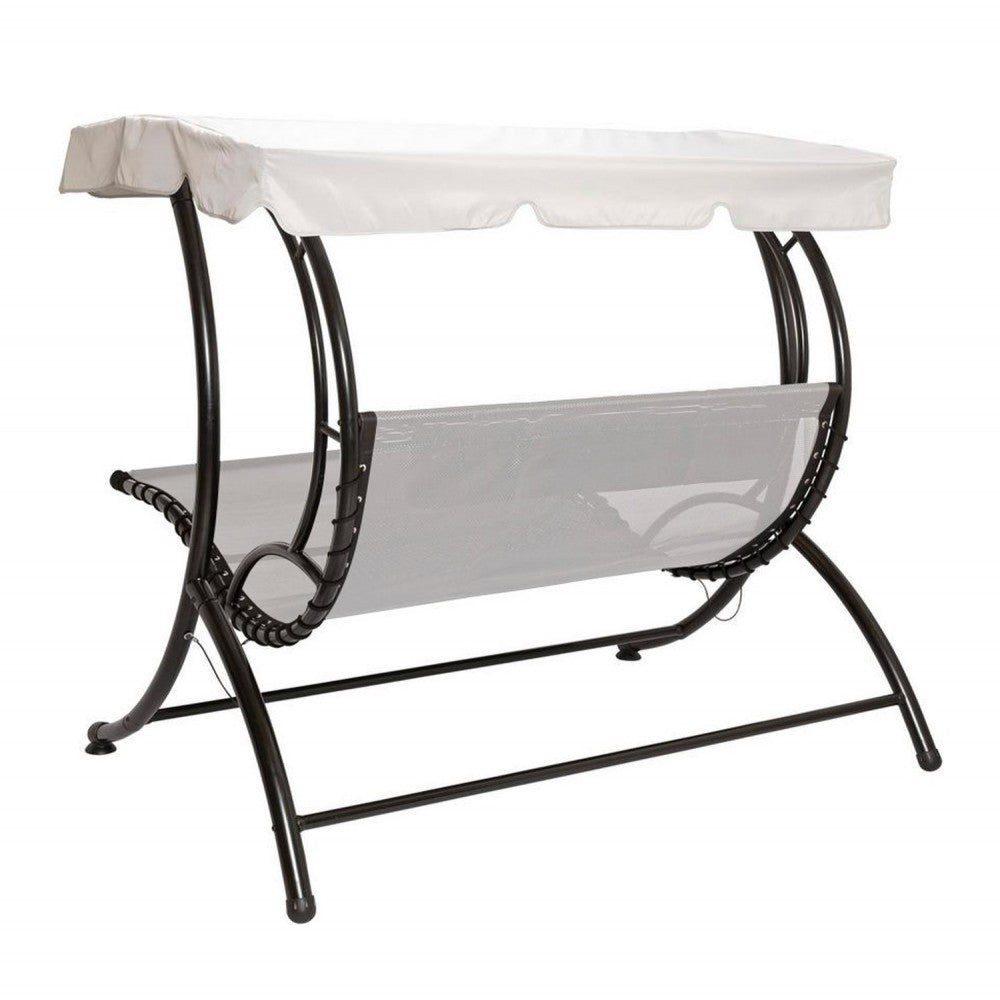 DREAM Fauteuil à bascule extérieur 2 places parasol169x174x177cm max 240kg