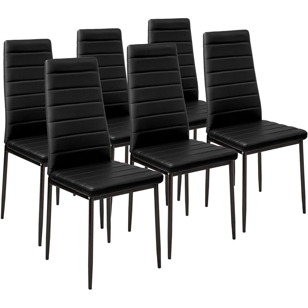 6 chaises design moderne PENNY Assise rembourrée en cuir écologique 41x45x98,5cm