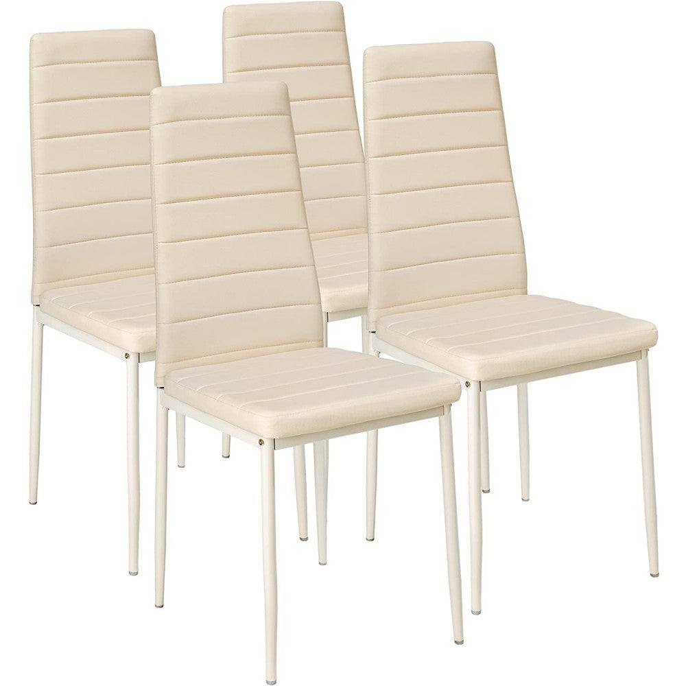 4 chaises design moderne PENNY Assise rembourrée en cuir écologique 41x45x98,5cm