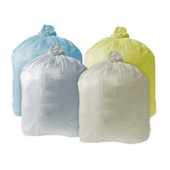 Kit 4 rouleaux de 15 sacs poubelles anti-gouttes colorés pour recyclage 55x65cm
