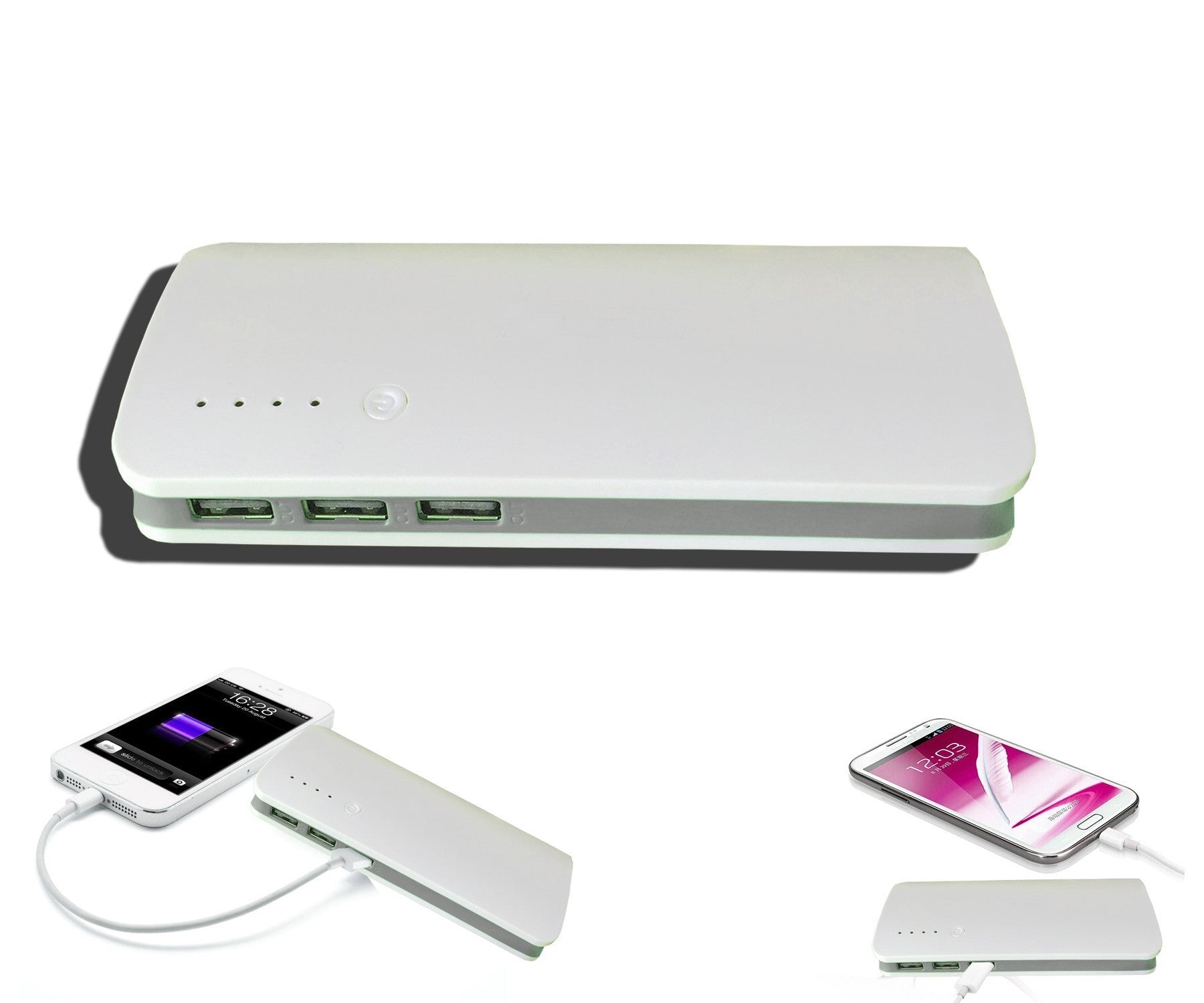 Power Bank - Batterie externe - 3 ports 14 x 6.5 x1.5 cm - batterie portable USB