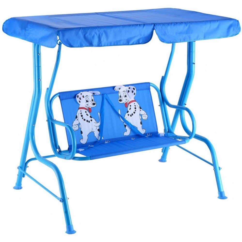 154830 DALMATA Balançoire de jardin pour enfants 2 places en acier 112x75x108cm