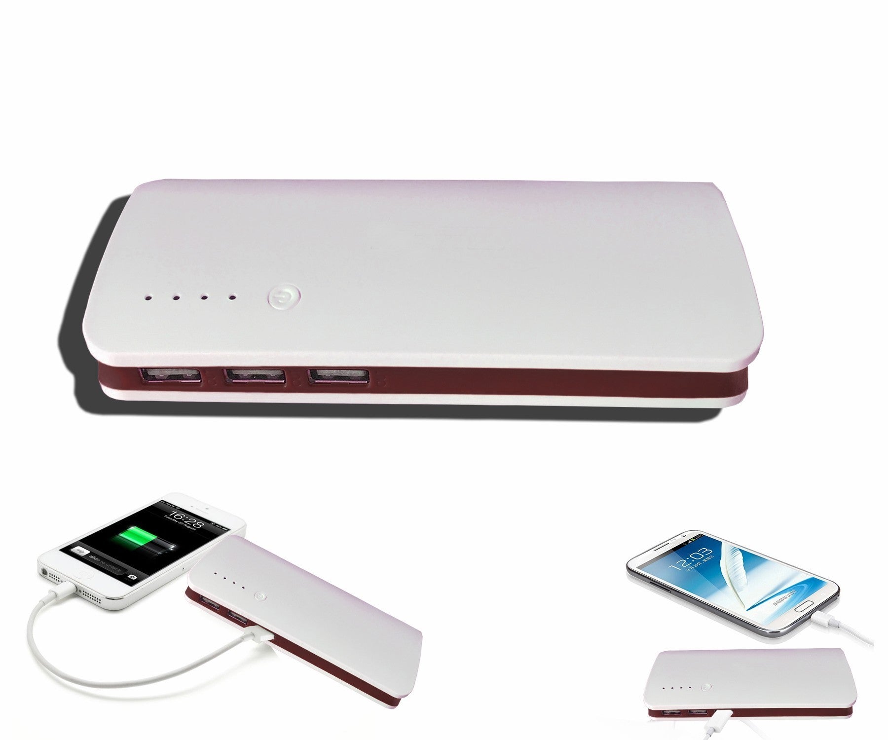Power Bank - Batterie externe - 3 ports 14 x 6.5 x1.5 cm - batterie portable USB