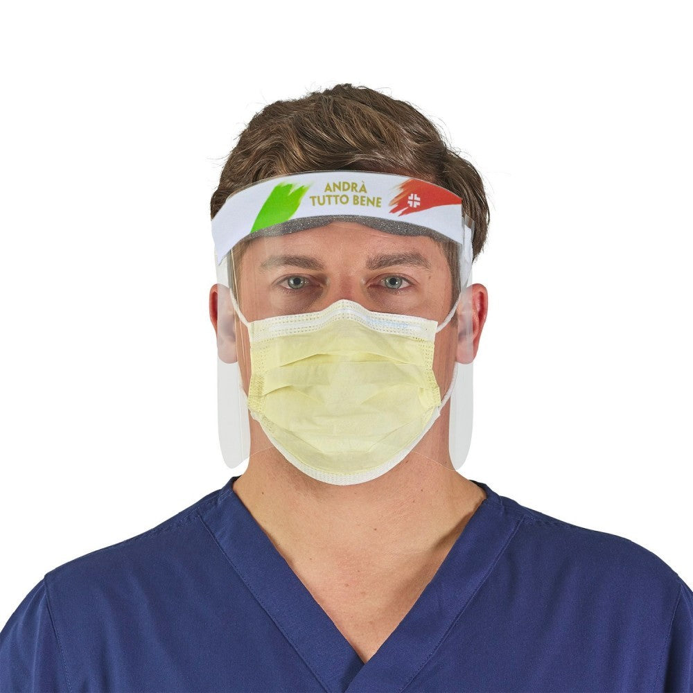 Écran de protection facial réglable 24x29 cm anti-éclaboussures en PVC