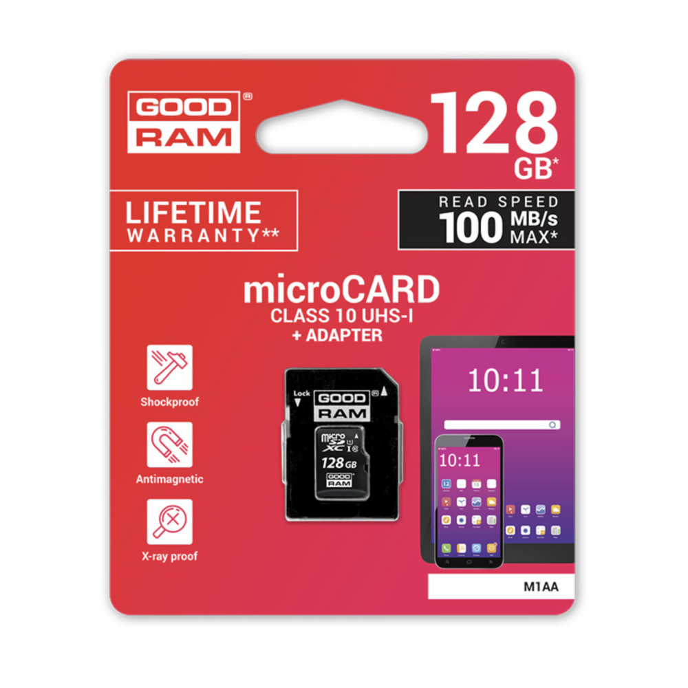 GOOD RAM carte mémoire 128 Go SD Class 10 100MB / s carte microsd