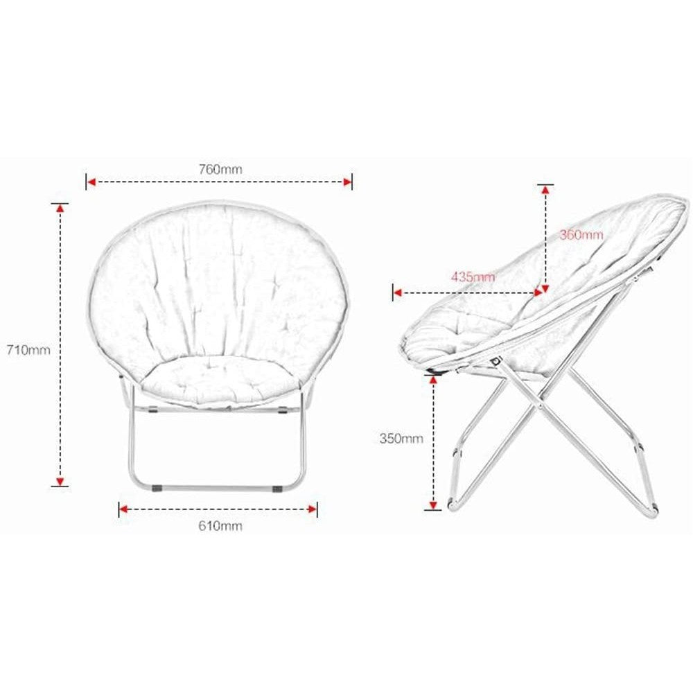 350001 Chaise pliante ronde pour extérieur 80x35x80cm en tissu amovible