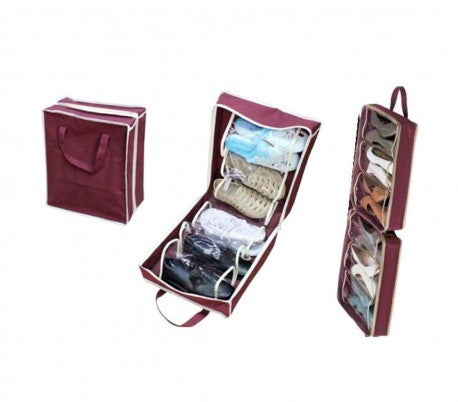 Valise de voyage portable pour 6 paires de chaussures