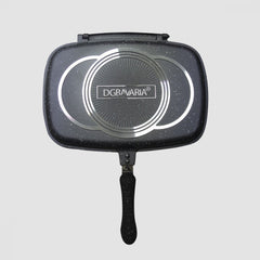 256006 Poêle à induction double gril DGBAVARIA antiadhésive NOIR 36 cm
