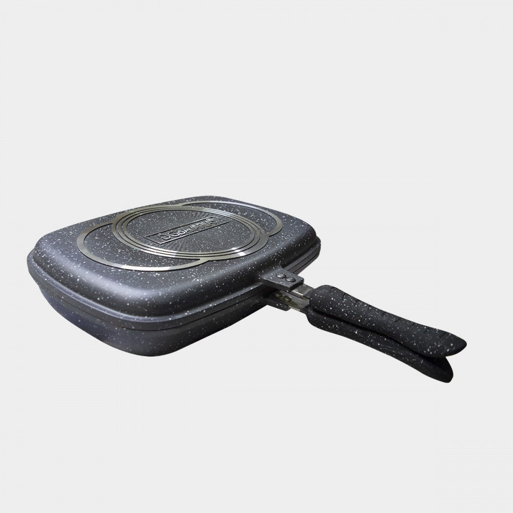 256006 Poêle à induction double gril DGBAVARIA antiadhésive NOIR 36 cm