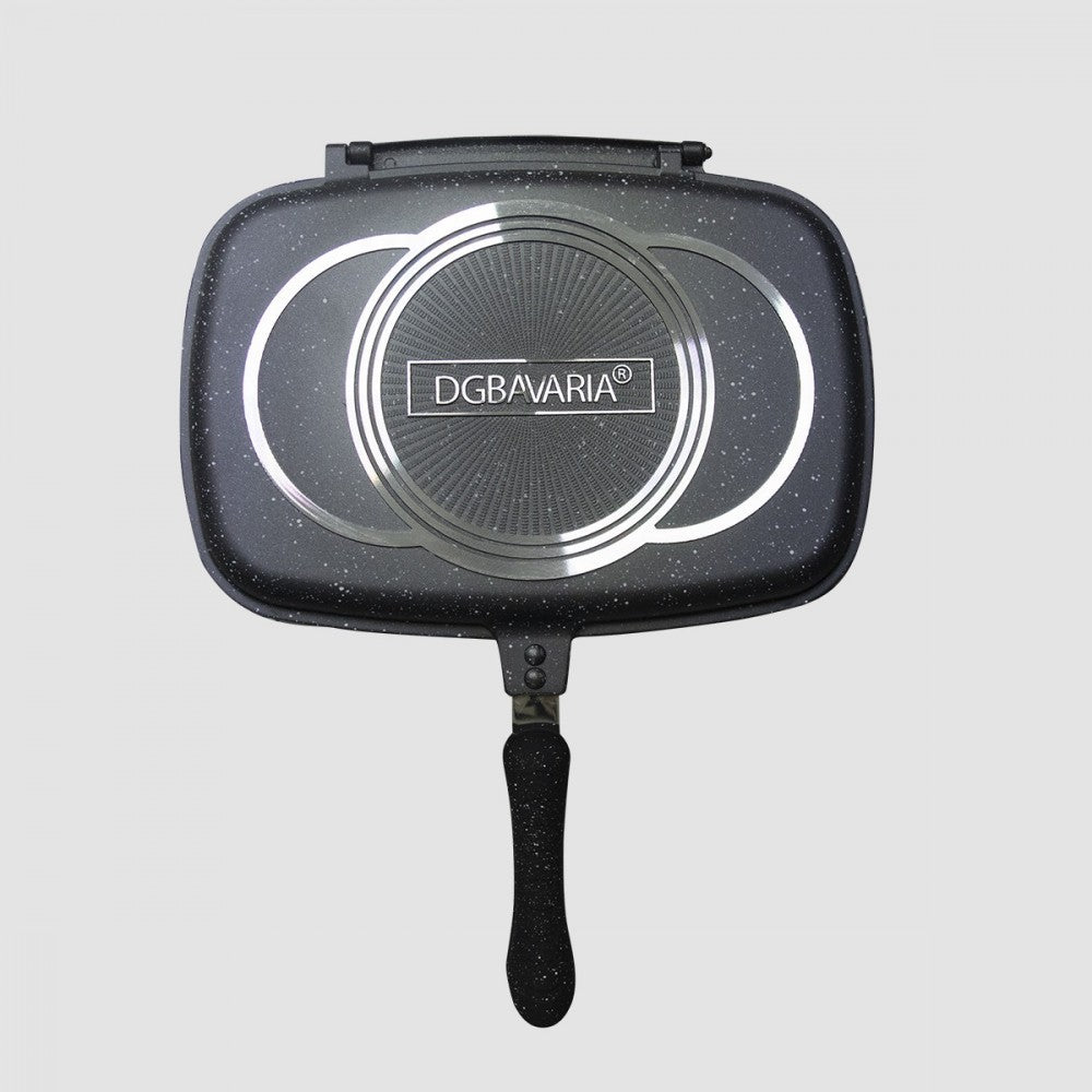 256004  Poêle à induction double gril DGBAVARIA antiadhésive NOIR 32 cm