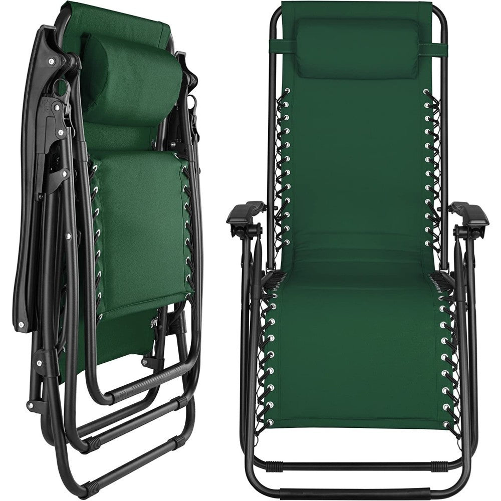 Chaise pliante inclinable EVERTOP GRAVITÀ ZERO VERT FONCÉ