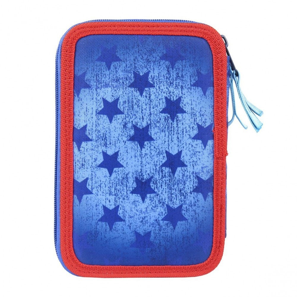 21-2499 Trousse à crayons BLEU Mickey Mouse avec 3 compartiments