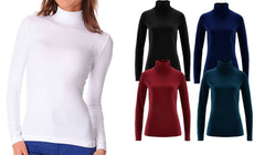 VKA22 Pack 5 mailles col roulé thermiques avec intérieur molletonné ass. Miriam