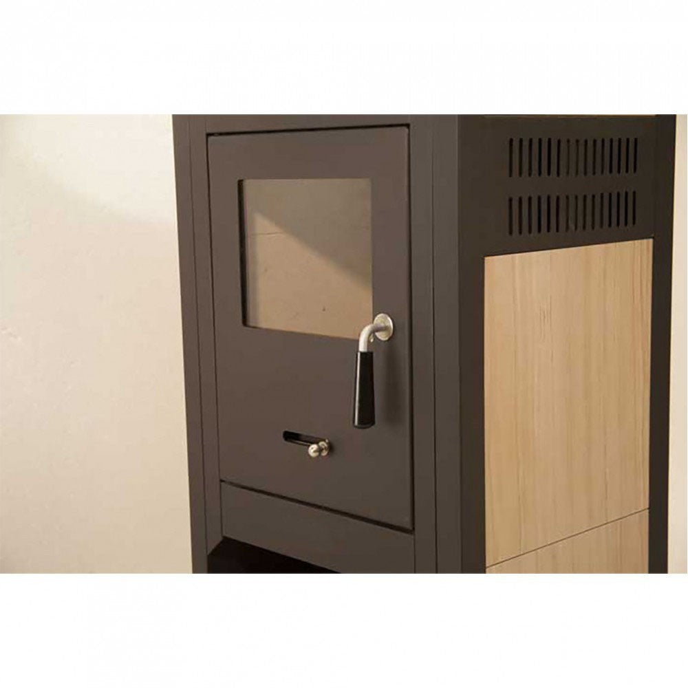 Poêle-cheminée DIPLOMAT LUX avec compartiment porte-bois 10KW 48x45x100hcm 120m3