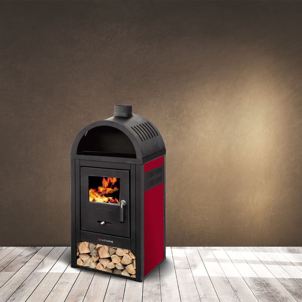 Poêle-cheminée DIPLOMAT LUX avec compartiment porte-bois 10KW 48x45x100hcm 120m3