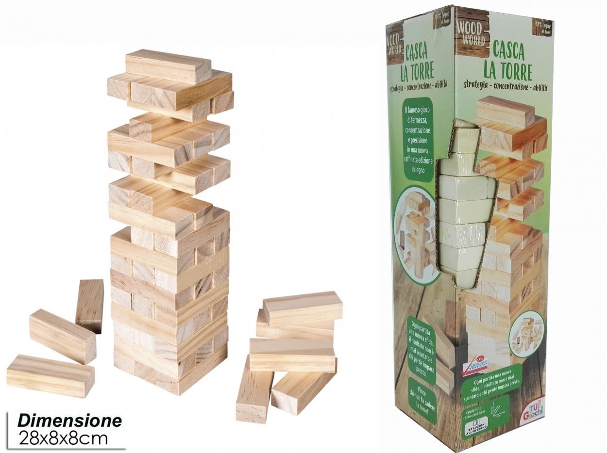 Chute de la tour 54pièces jeu de stratégie et compétences 751900 édition en bois