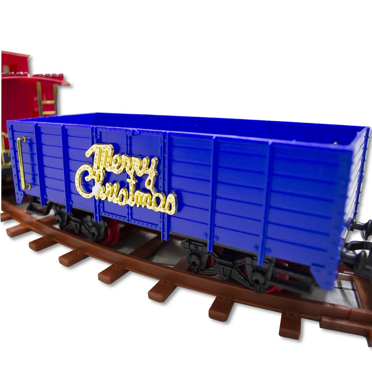 Train d’arbre de Noël batterie 258108 avec lumières et sons 36 pièces 80x19 cm