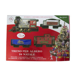 Train arbre de Noël batterie 52pièces 258109 lumières sonores surélevée 130x27cm