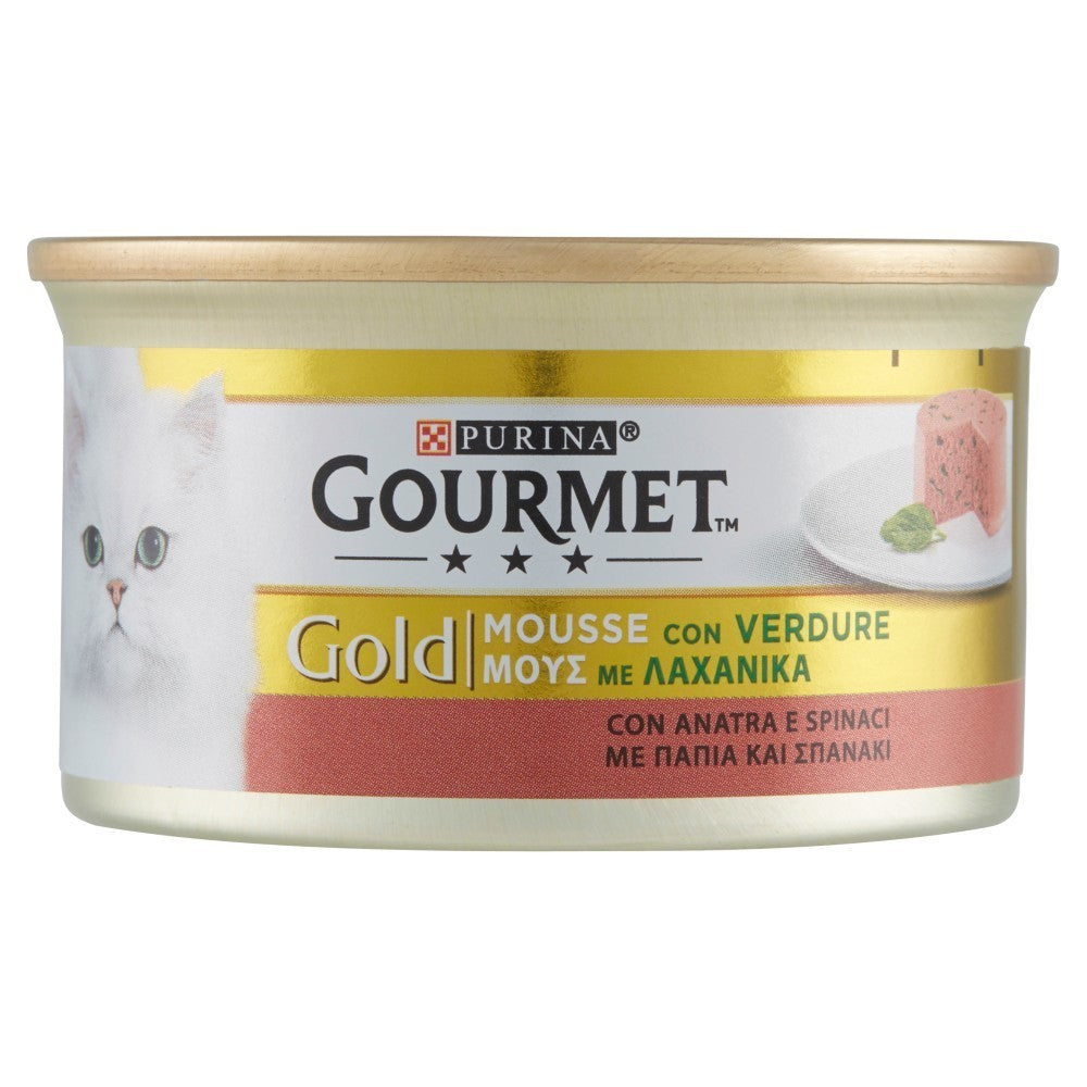 12 boîtes Purina Gourmet gold 85 gr 046933 avec épinards et canard pour chat