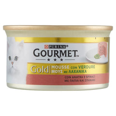 12 boîtes Purina Gourmet gold 85 gr 046933 avec épinards et canard pour chat