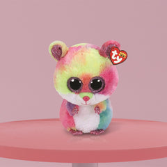Rodney coloré et poilu 364169 TY BEANIE BOOS hamster en peluche grands yeux