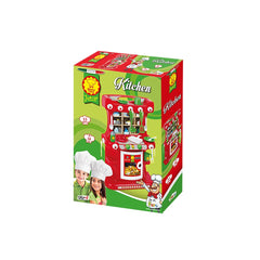 Mister Chef Kitchen 415405 Cuisine pour enfants rouge 58h cm 15 Pcs Junior Toys