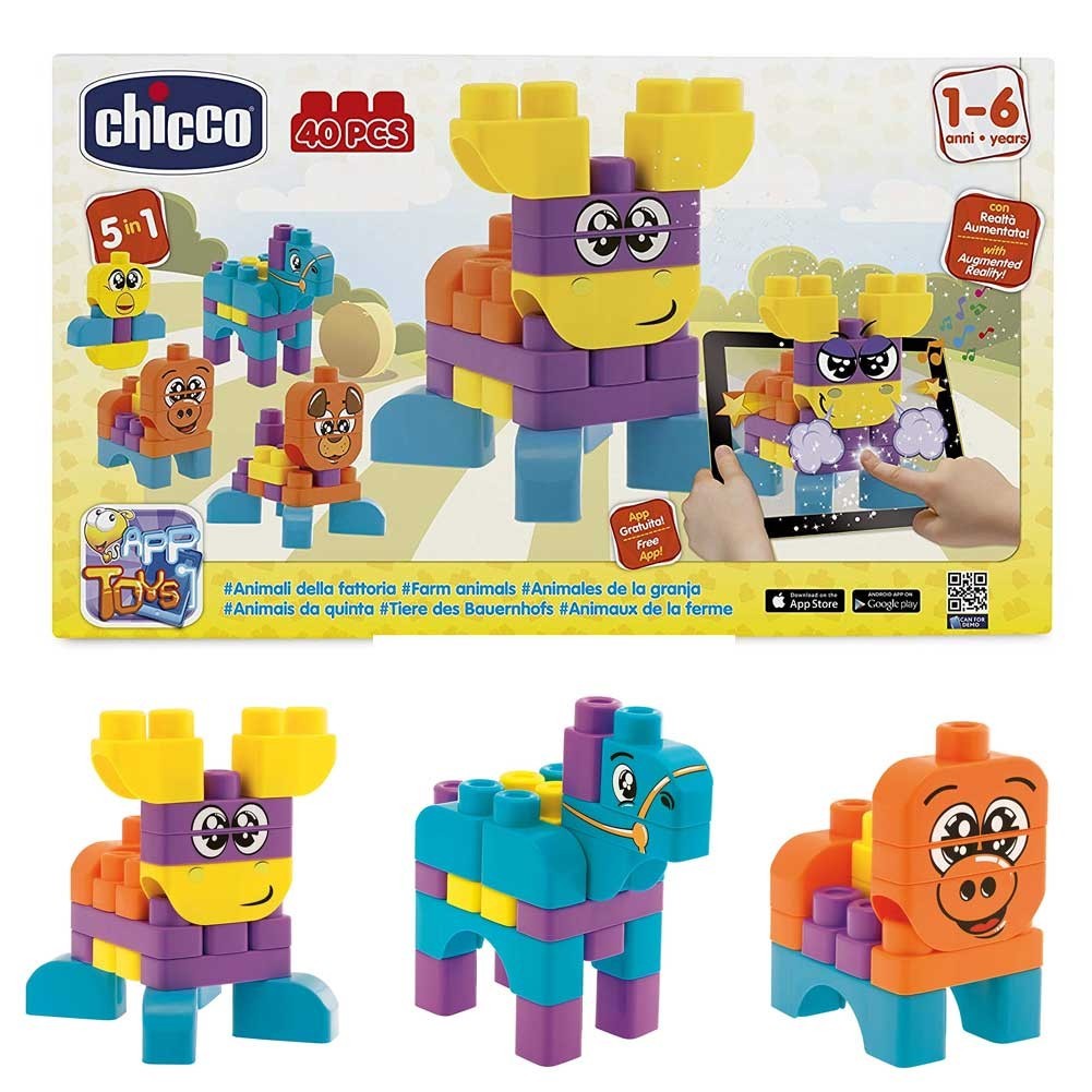 Chicco animaux de ferme bâtiments 40 pièces 054213 avec interaction virtuelle
