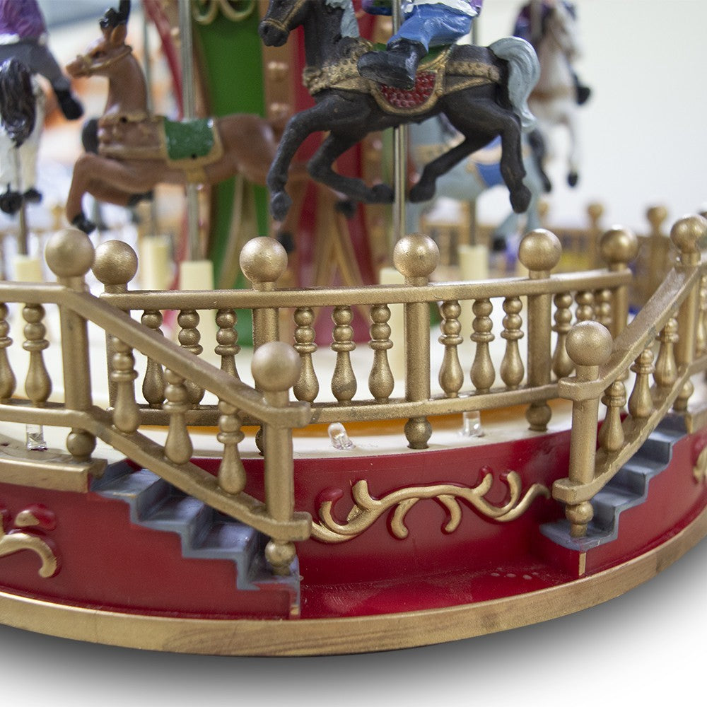 Carrousel de Noël avec des chevaux 367001 , 28x22cm boîte à musique