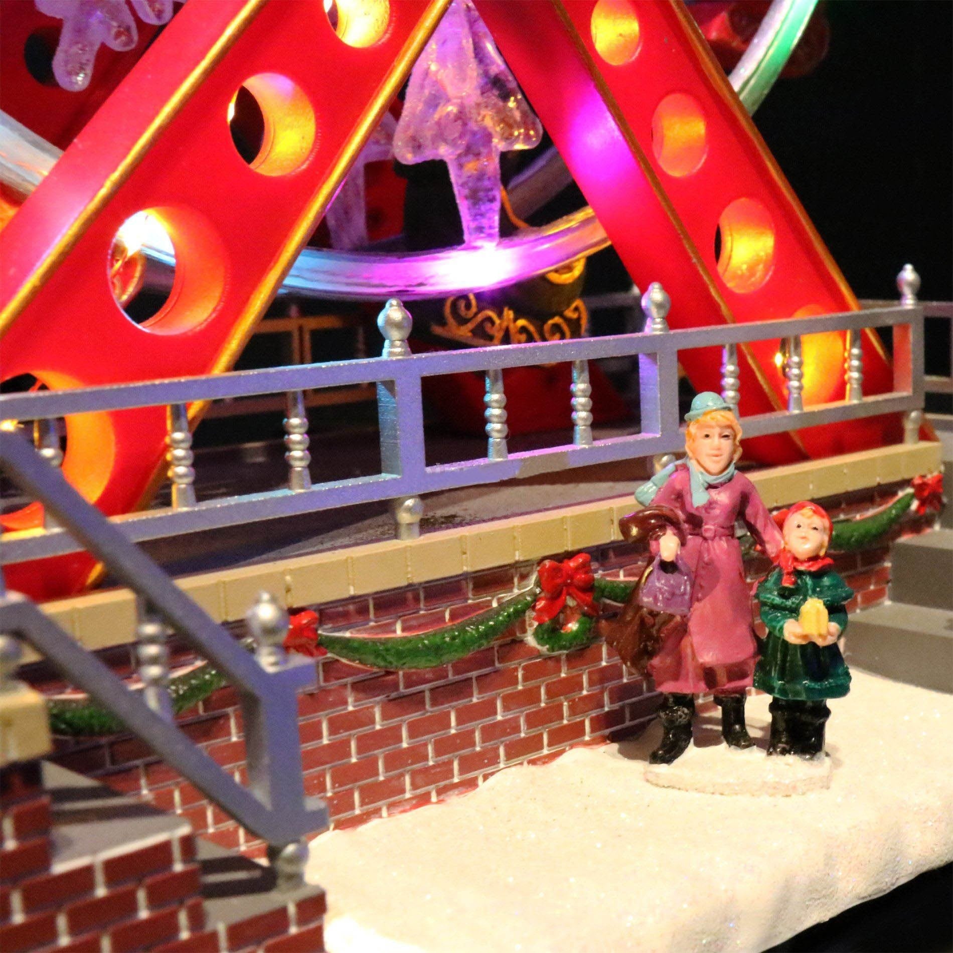 Carrousel de Noël Grande roue 367003 avec musique, lumières et mouvement 29x31cm