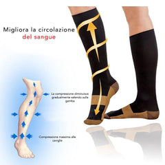 Pack 2 paires de Chaussettes de cuivre de coton déflateur 160207 bénéfiques