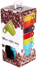 Mini Mug Café 788086 Set de 12 tasses colorées pour le café, avec stand 5x5 cm