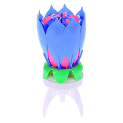 Bougie en forme de fleur musicale 456910 avec effets sonores et tournant BLEU