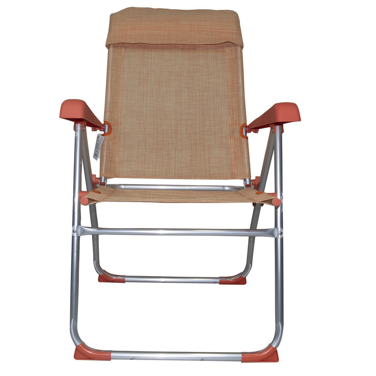 Couple Chaises longues 379530 inclinable 8 positions tube 22mm aluminium Orange