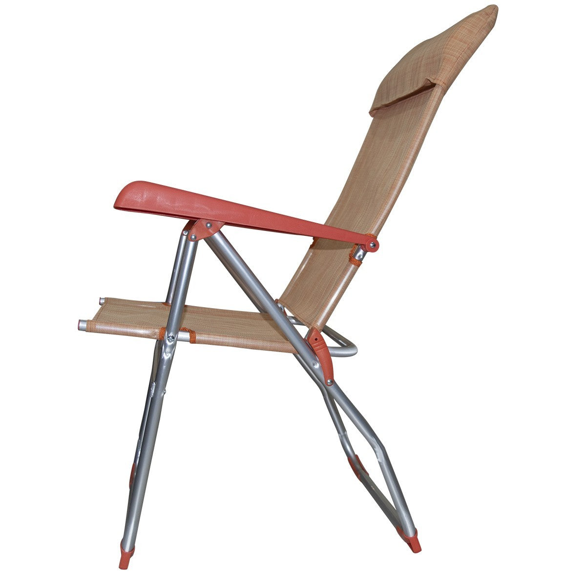 Couple Chaises longues 379530 inclinable 8 positions tube 22mm aluminium Orange