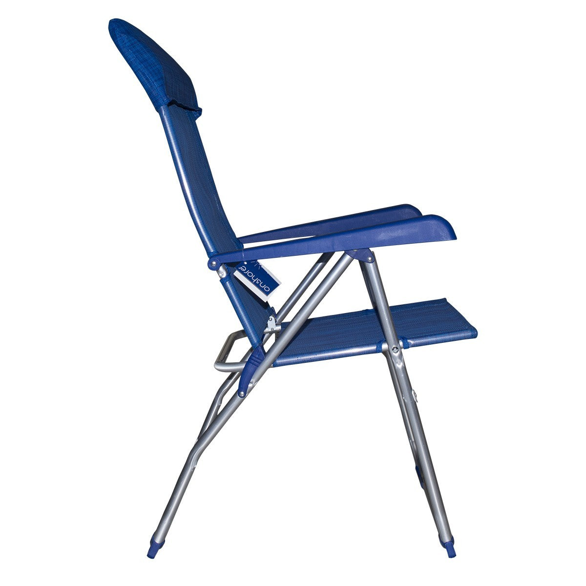 Couple Chaises longues 379530 inclinable 8 positions tube 22mm en aluminium BLEU
