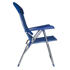 Couple Chaises longues 379530 inclinable 8 positions tube 22mm en aluminium BLEU