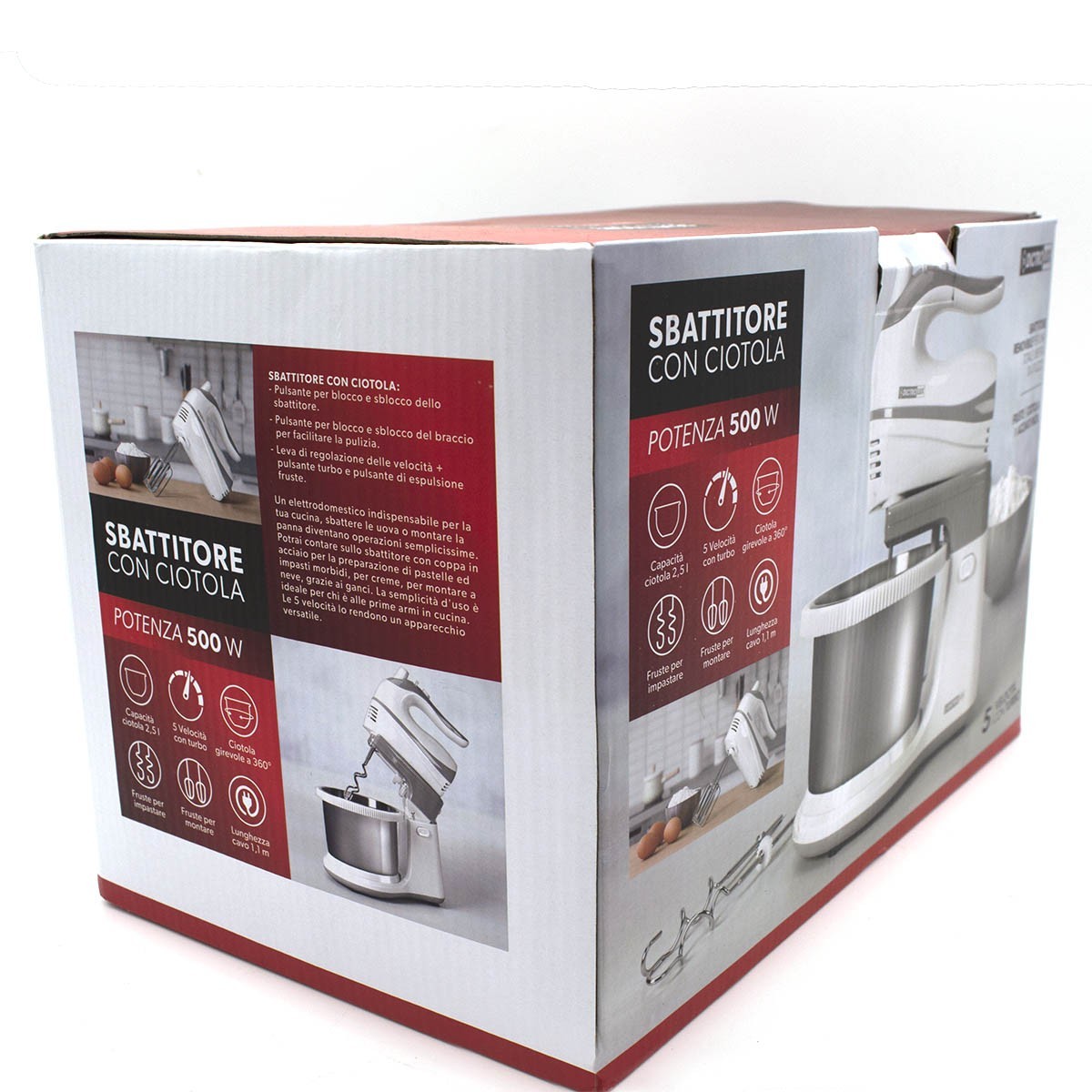 Dictrolux Batteur 585606 avec Bol 2,5 lt Puissance 500 W turbo 5 vitesses
